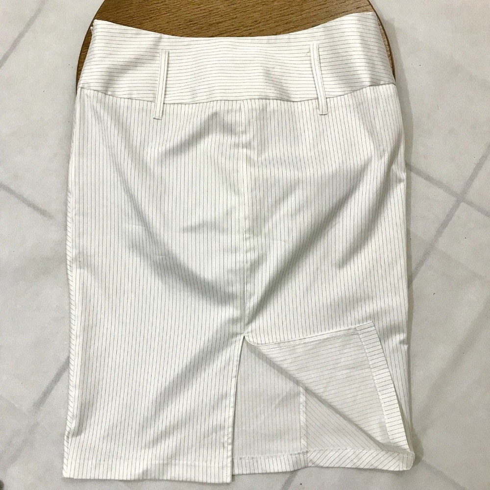 ❤️High Waist  Pencil Skirt Size 9 Pinstripe White Light Academia Classic Core